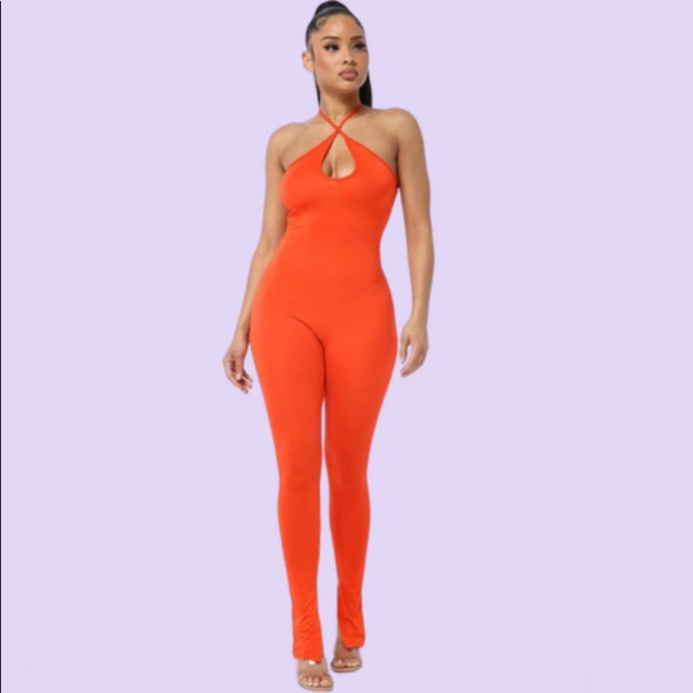 *Sexy Wear* Orange Silhouette one piece